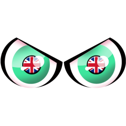 Paire d'yeux Anglais - 14x6cm - Sticker/autocollant