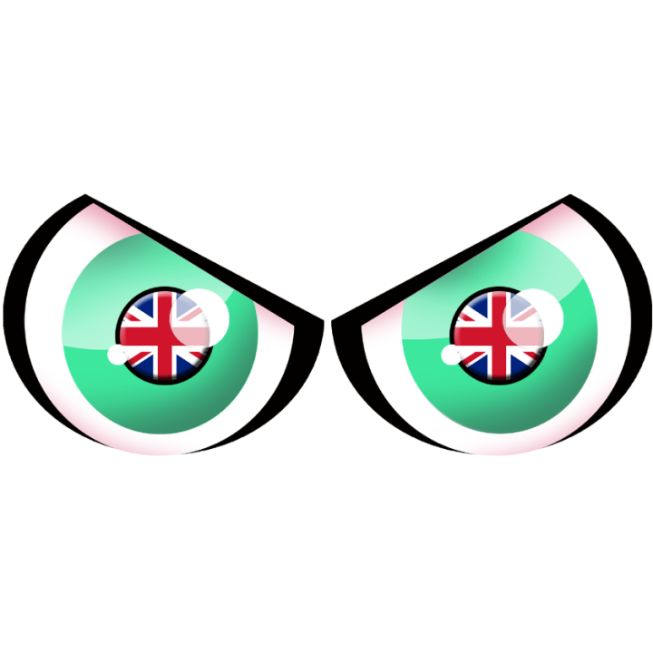 Paire d'yeux Anglais - 14x6cm - Sticker/autocollant