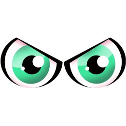 Paire d'yeux verts - 14x6cm - Sticker/autocollant