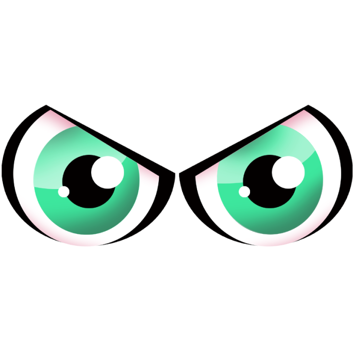 Paire d'yeux verts - 14x6cm - Sticker/autocollant