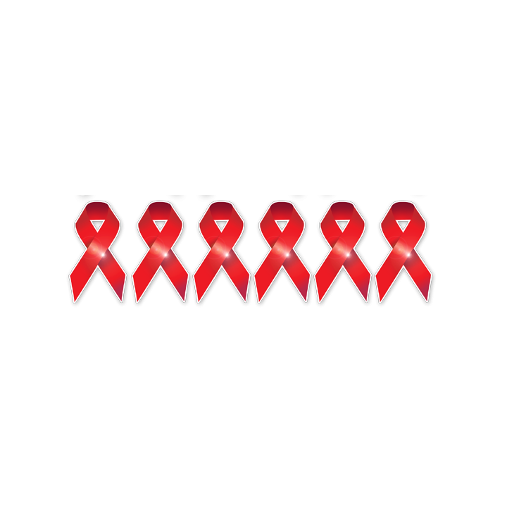 soutien contre le sida - 6fois 5x2.7cm - Sticker/autocollant