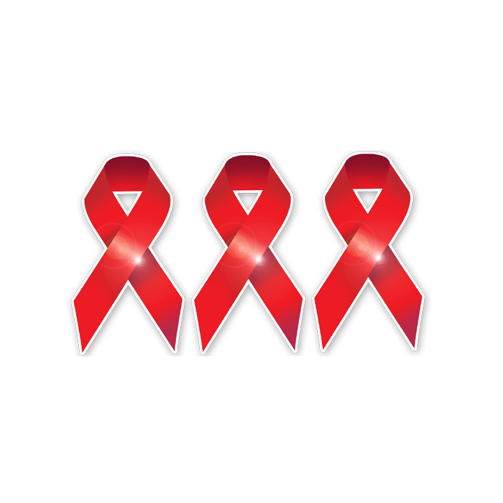 soutien contre le sida - 3fois 10x5.7cm - Sticker/autocollant