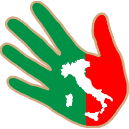 main Italienne carte - 5x5cm - Sticker/autocollant