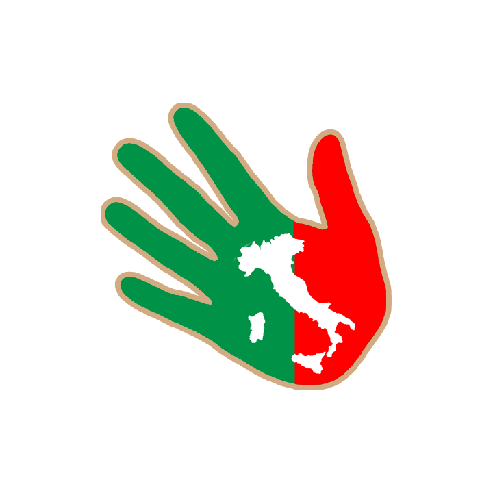 main Italienne carte - 5x5cm - Sticker/autocollant