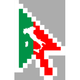 curseur flèche italienne - 15x9.5cm - Sticker/autocollant