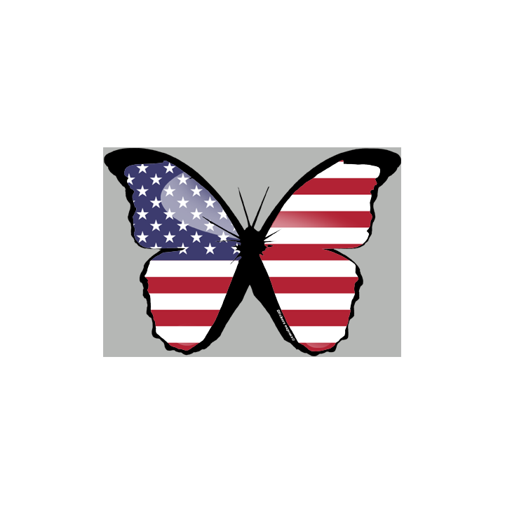 effet papillon USA - 10x7cm - Sticker/autocollant