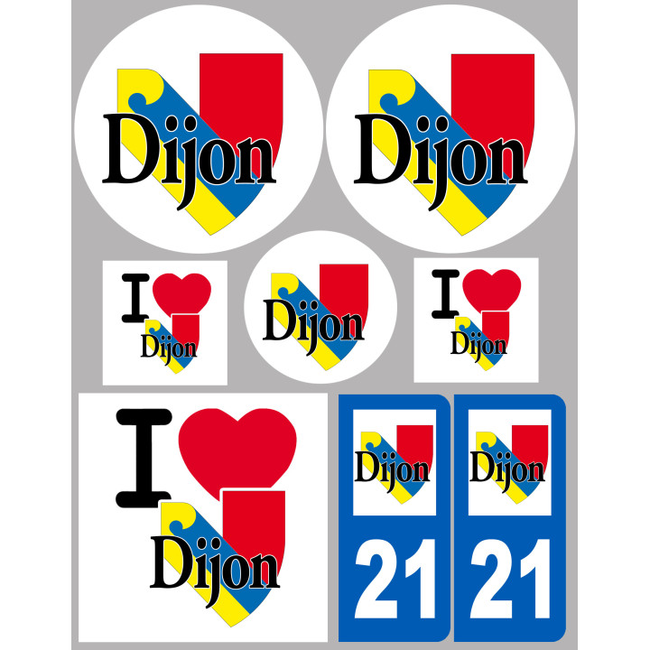 Dijon (8 autocollants variés) - Sticker/autocollant