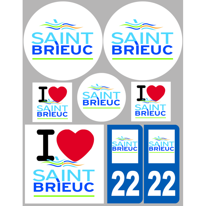 Saint-Brieuc (8 autocollants variés) - Sticker/autocollant