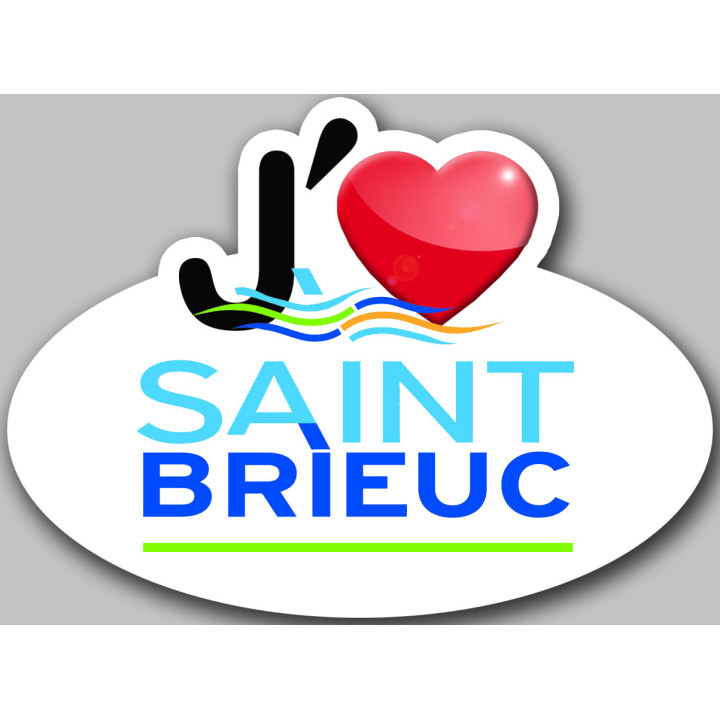 j'aime Saint-Brieuc (5x3.7cm) - Sticker/autocollant