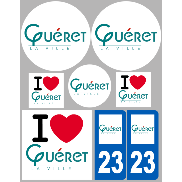 Guéret (8 autocollants variés) - Sticker/autocollant