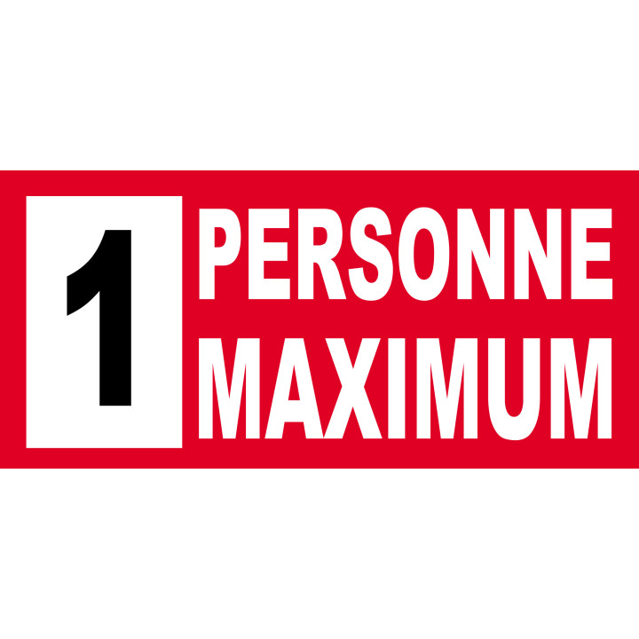 1 personne maximum - 20X9cm - Sticker/autocollant