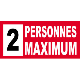 2 personnes maximum - 20X9cm - Sticker/autocollant