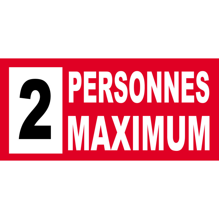 2 personnes maximum - 10X4.5cm - Sticker/autocollant