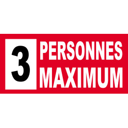 3 personnes maximum - 10X4.5cm - Sticker/autocollant