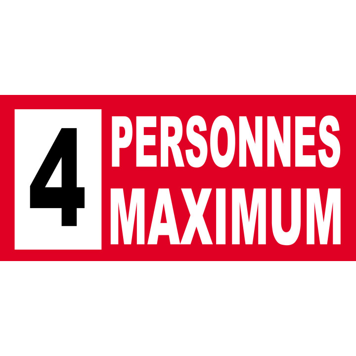 4 personnes maximum - 20X9cm - Sticker/autocollant