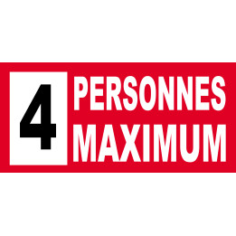 4 personnes maximum - 10X4.5cm - Sticker/autocollant