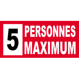 5 personnes maximum - 20X9cm - Sticker/autocollant