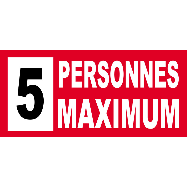 5 personnes maximum - 20X9cm - Sticker/autocollant