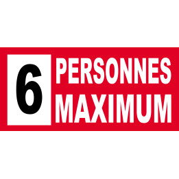 6 personnes maximum - 10X4.5cm - Sticker/autocollant