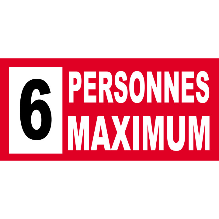 6 personnes maximum - 10X4.5cm - Sticker/autocollant