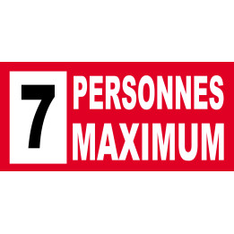 7 personnes maximum - 20X9cm - Sticker/autocollant