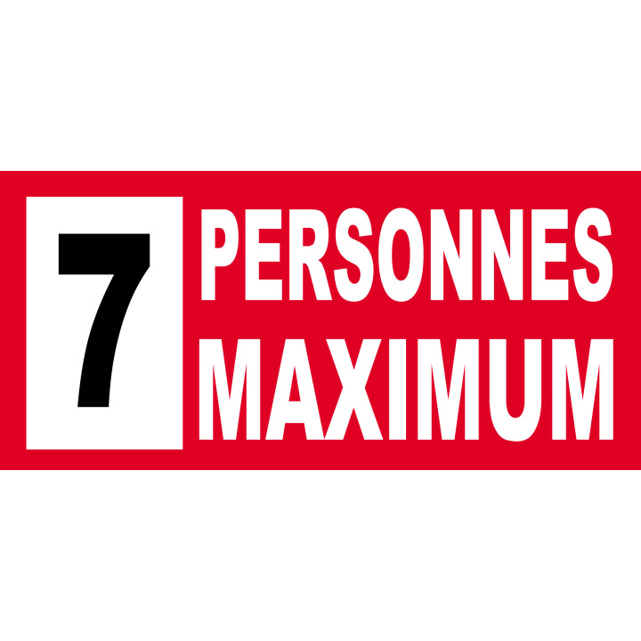 7 personnes maximum - 10X4.5cm - Sticker/autocollant