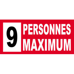 9 personnes maximum - 10X4.5cm - Sticker/autocollant