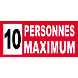 10 personnes maximum - 20X9cm - Sticker/autocollant