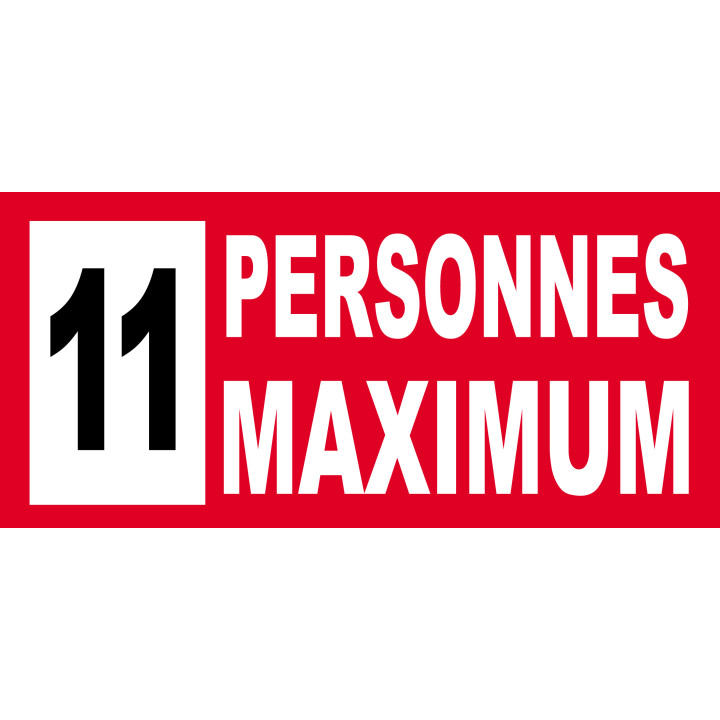 11 personnes maximum - 30X14cm - Sticker/autocollant
