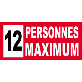 12 personnes maximum - 20X9cm - Sticker/autocollant