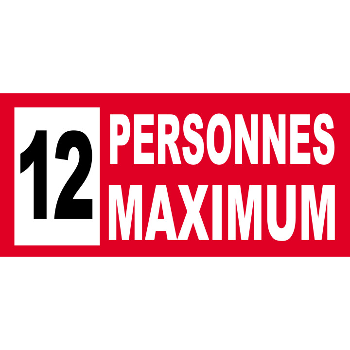 12 personnes maximum - 10X4.5cm - Sticker/autocollant