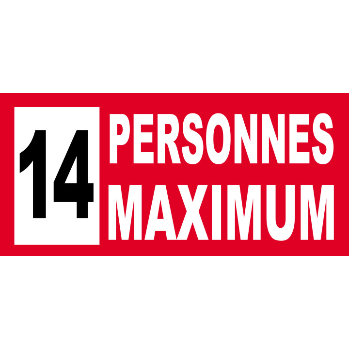 14 personnes maximum - 30X14cm - Sticker/autocollant