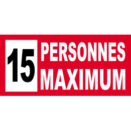 15 personnes maximum - 20X9cm - Sticker/autocollant