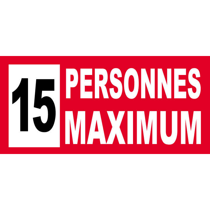 15 personnes maximum - 10X4.5cm - Sticker/autocollant