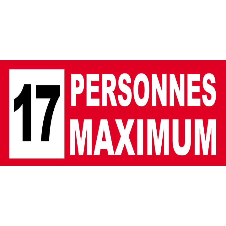 17 personnes maximum - 30X14cm - Sticker/autocollant