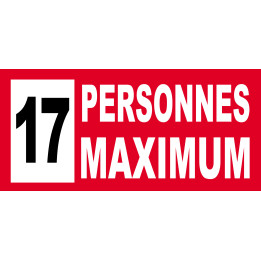17 personnes maximum - 10X4.5cm - Sticker/autocollant