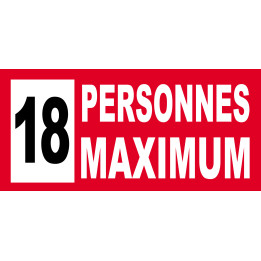 18 personnes maximum - 10X4.5cm - Sticker/autocollant