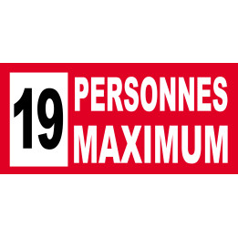 19 personnes maximum - 10X4.5cm - Sticker/autocollant