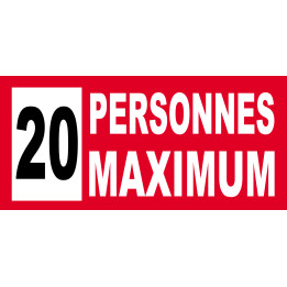 20 personnes maximum - 10X4.5cm - Sticker/autocollant