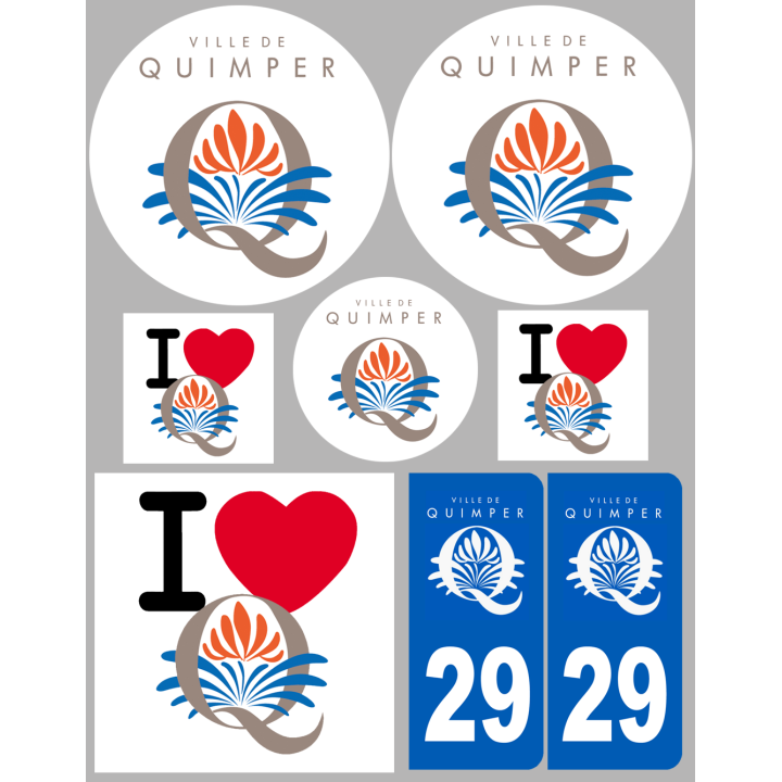 Quimper (8 autocollants variés) - Sticker/autocollant