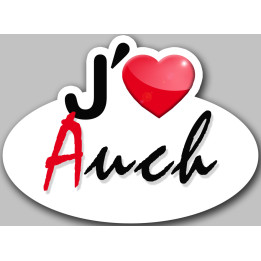 j'aime Auch - 15x11cm - Sticker/autocollant