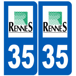 immatriculation Rennes 35 - Sticker/autocollant