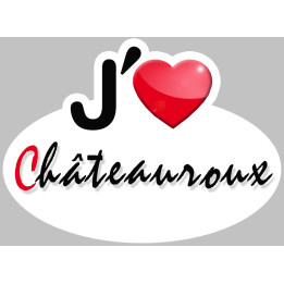 j'aime Châteauroux - 5x3.7cm - Sticker/autocollant