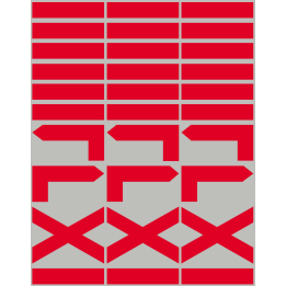 Petites Balises circuits de randonnées rouge - 30 pièces - Sticker/a