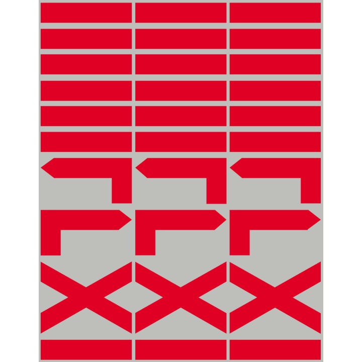 Petites Balises circuits de randonnées rouge - 30 pièces - Sticker/a