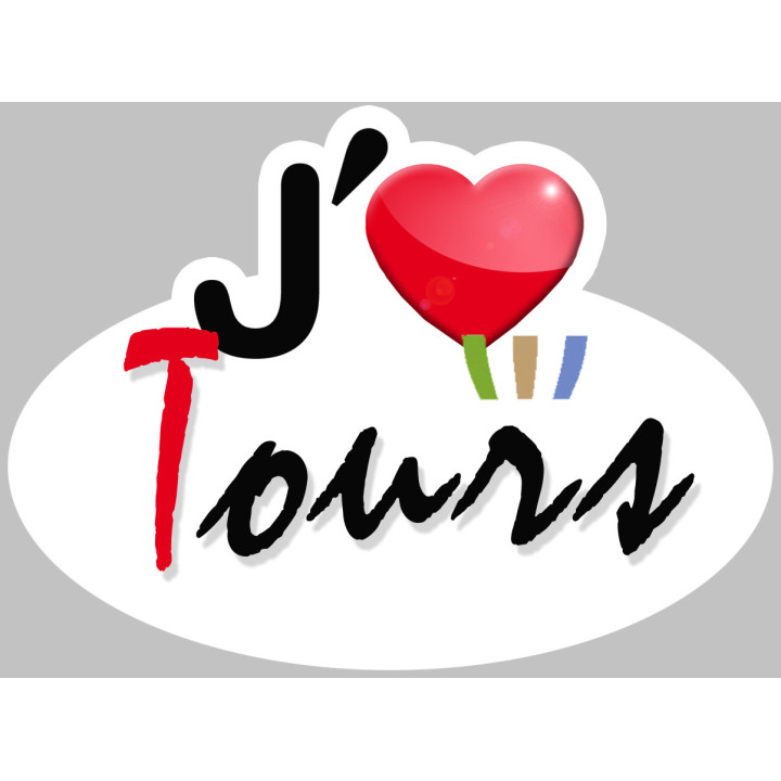 j'aime Tours - 15x11cm - Sticker/autocollant