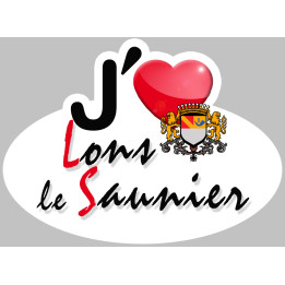j'aime Lons-le-Saunier - 5x3.7cm - Sticker/autocollant