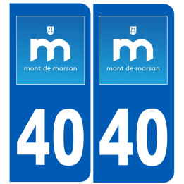 immatriculation Mont-de-Marsan 40 - Sticker/autocollant