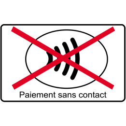 Pas de Paiement sans contact - 15x9.2cm - Sticker/autocollant
