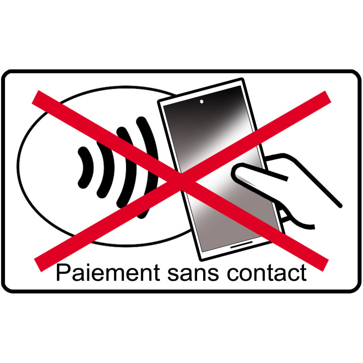Pas de paiement sans contact smartphone - 15x9.2cm - Sticker/autocolla